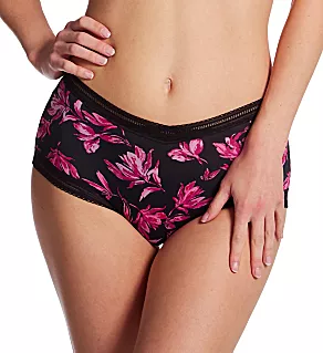 Modern Full Coverage Boyshort Black Luxe Bloom Print XL