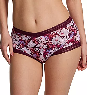 Modern Full Coverage Boyshort Orchid Daisy Print S