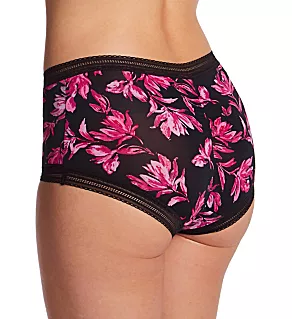 Modern Full Coverage Boyshort Black Luxe Bloom Print XL