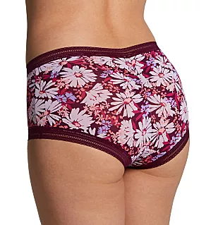Modern Full Coverage Boyshort Orchid Daisy Print S
