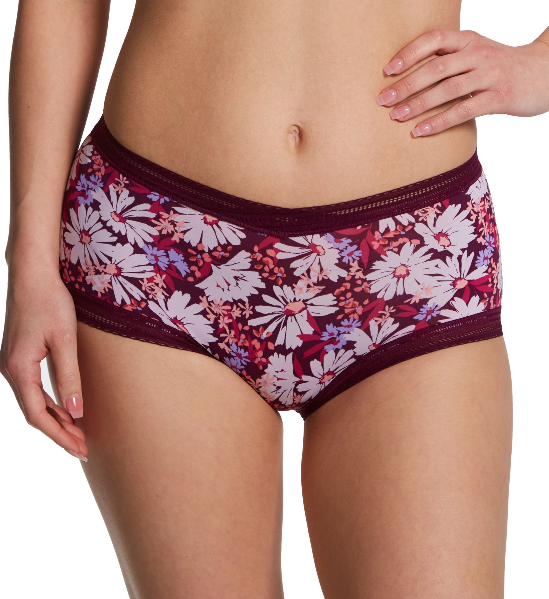 Maidenform Modern Full Coverage Boyshort Orchid Daisy Print 2XL  - Image 1