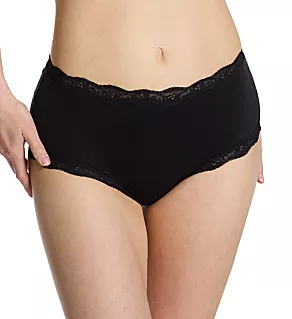 Lace Modern Boyshort Panty Black 2X