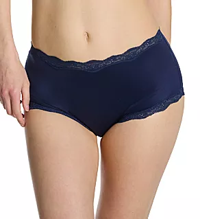 Lace Modern Boyshort Panty Navy 2X