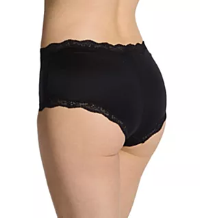Lace Modern Boyshort Panty Black 2X