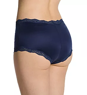 Lace Modern Boyshort Panty Navy 2X