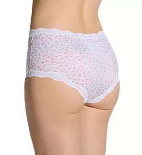 Lace Modern Boyshort Panty White Floral Spots 2X