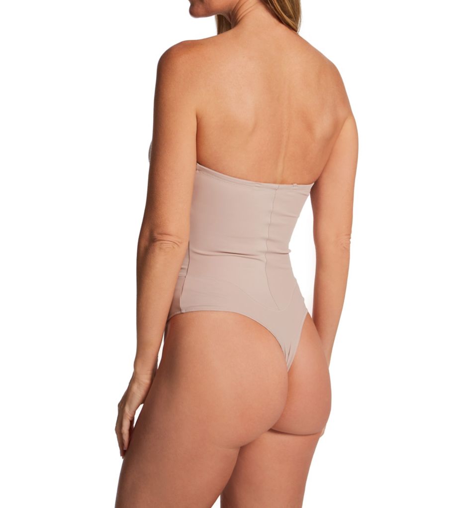 Maidenform Firm Control Tummy Shaping Multiway Thong Bodysuit Evening Blush L  - Image 2