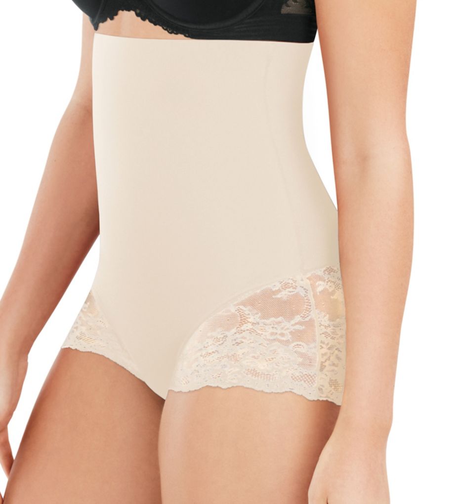 Maidenform (2409273) -- Maidenform DMS704 Tame Your Tummy High Waist Lace Shaping Brief (Nude Lace XL)