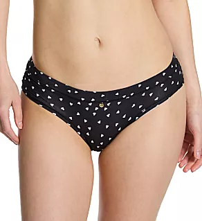 Soft Stretch Cheeky Hipster Panty Black Tossed Heart 2X