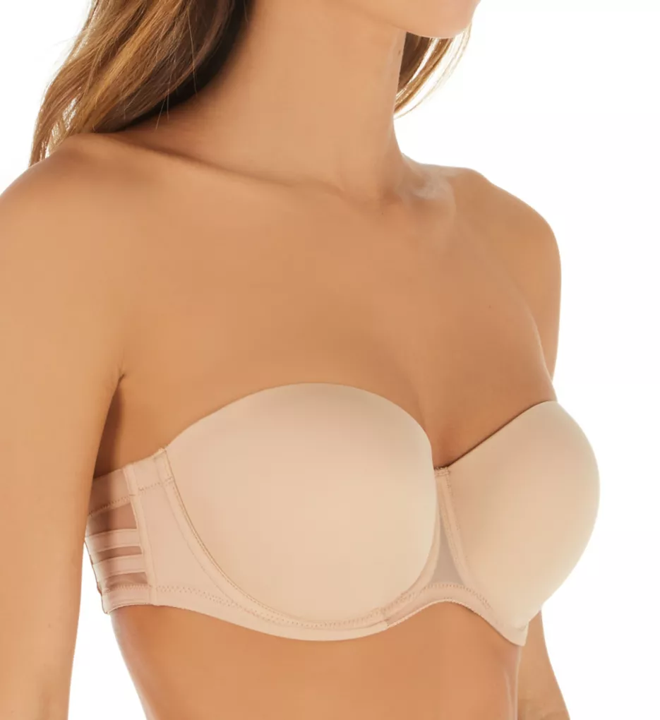 Brown lycra® strapless bra - NUFIT