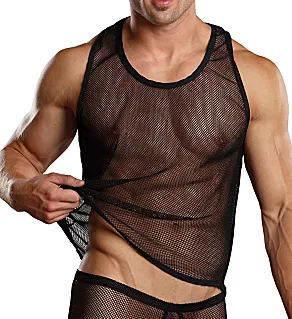 Stretch Net Tank Top BLK S/M