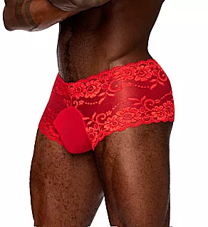 Sassy Lace Sheer Mini Short RED L