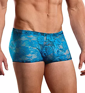 Neon Lace Mini Short Turquoise S