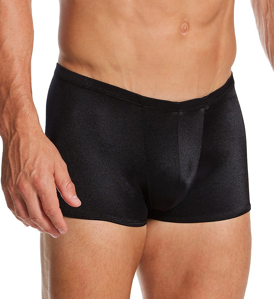 Male Power 153-076 Satin Lo Rise Pouch Short (Black)