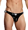 Male Power Liquid Onyx Faux Leather Backless Bikini 300-003