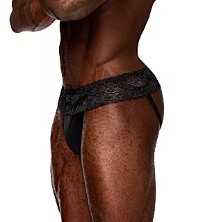 Sassy Lace Skirt Jock BLK S/M