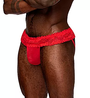 Sassy Lace Skirt Jock RED L/XL