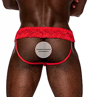 Sassy Lace Skirt Jock RED L/XL