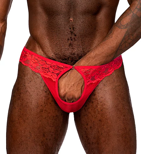 Male Power Sassy Lace Open Ring Thong 409-280