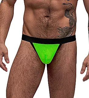 Neon Mesh Micro Thong Lime XL