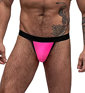 Neon Mesh Micro Thong Pink L