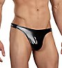 Male Power Liquid Onyx Faux Leather Thong