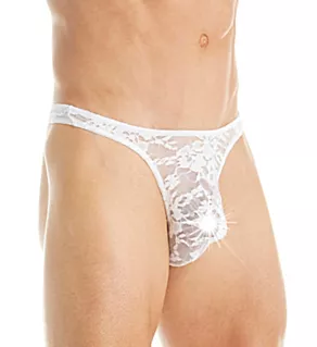 Stretch Lace Bong Thong WHT L/XL