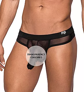 Hoser Sheer Stretch Pouch Thong BLK L/XL