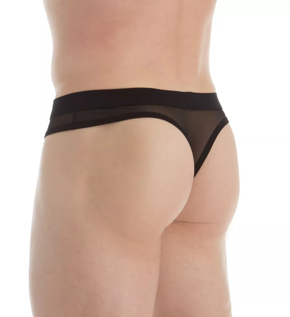 Hoser Sheer Stretch Pouch Thong BLK S/M