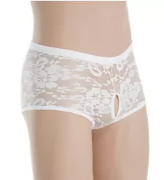 Stretch Lace Double Pleasure Trunk WHT S/M