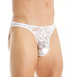 Stretch Lace Wonder Bikini WHT L