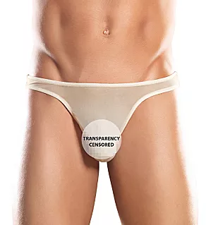 Sheer Stretch Mesh Bong Thong Nude L/XL