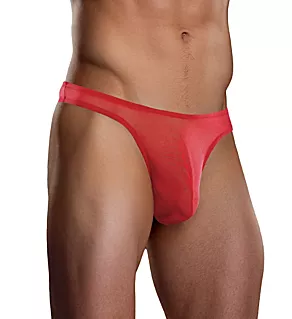 Sheer Stretch Mesh Wonder Thong Red 1XL-2XL