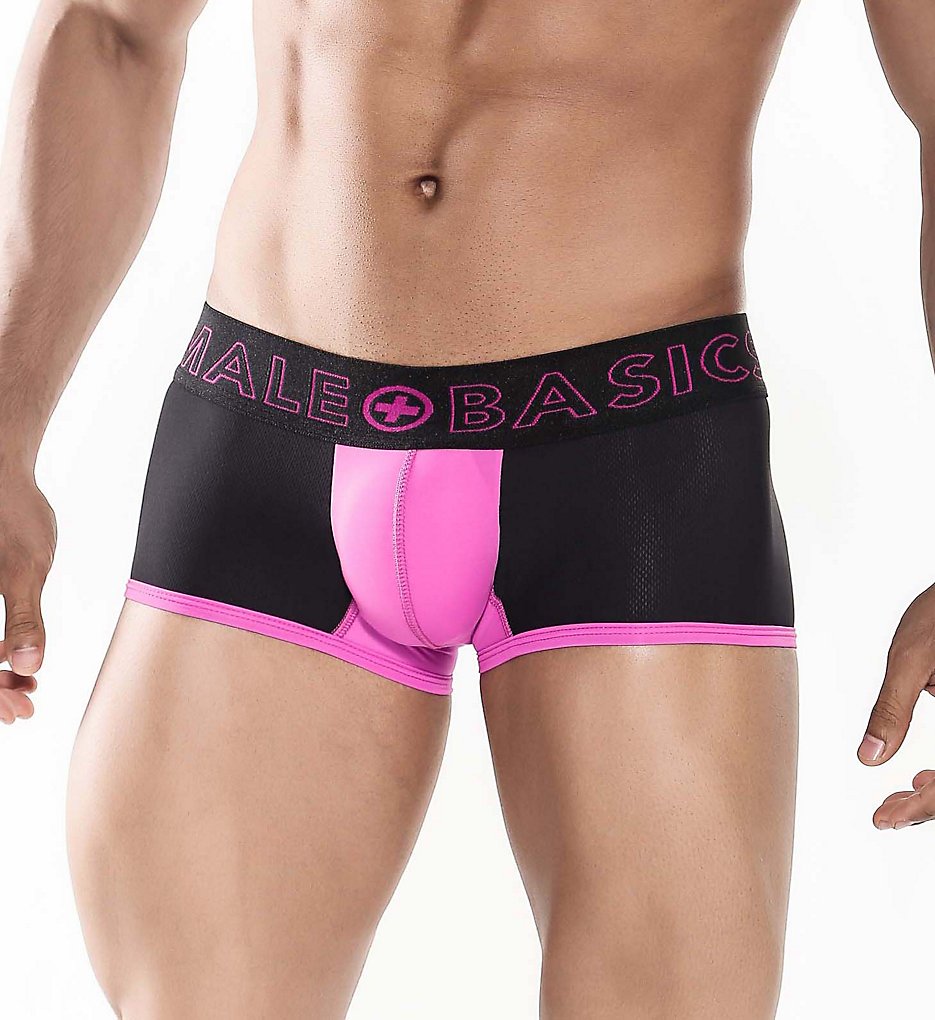 Malebasics MBN01 Neon Pouch Color Block Short Trunk (Fuschia)