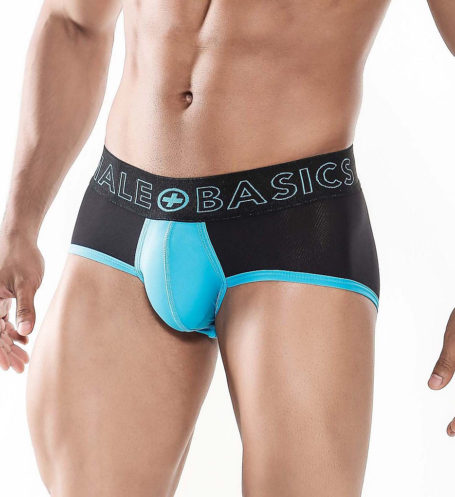 Malebasics MBN03 Neon Pouch Color Block Briefs (Blue)