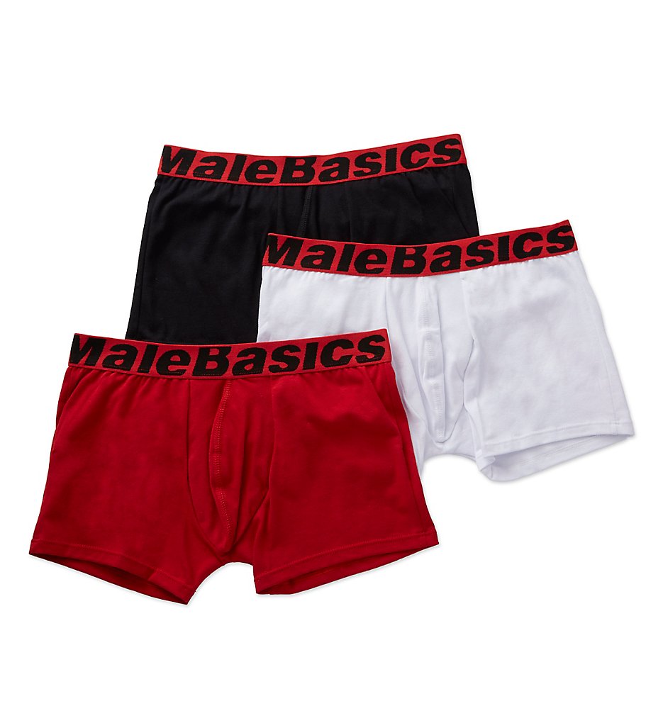 Malebasics MBT01 Cotton Stretch Trunks - 3 Pack (Assorted)