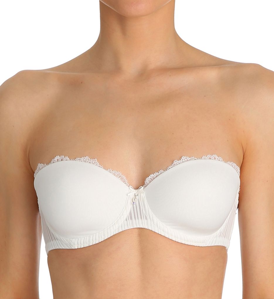 Sofia Padded Strapless Bra with Lace Back Straps-gs