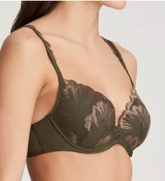 Phoebe Padded Heart Shaped Bra Olive 32B