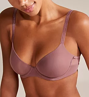 Louie Padded Heart Shaped Bra Satin Taupe 32A