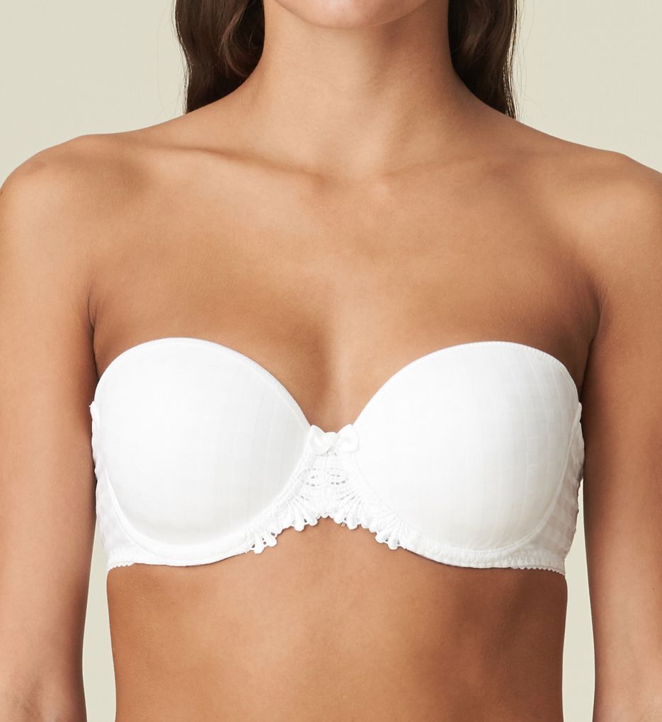 Womens Push Up Strapless Bra Thick Padded Underwire Convertible Multiway  Bras White 40B