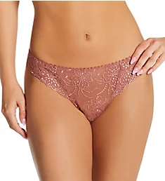 Jane Floral Lace Thong Red Copper M