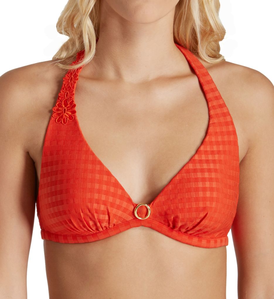 Avero Triangle Padded Halter Bikini Swim Top-fs