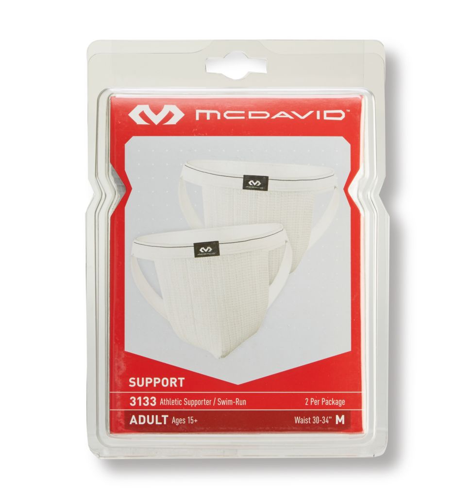 Athletic Run & Swim Supporters - 2 Pack White M by McDavid