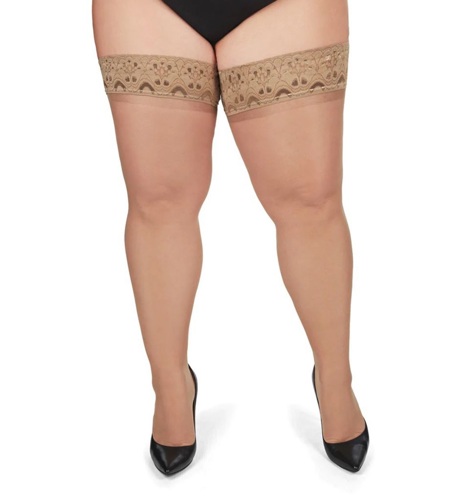 Silky Sheer Lace Top Thigh High-fs