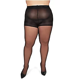 All Day Plus Size Sheer Control Top Pantyhose Jet Black 1/2X