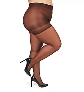 All Day Plus Size Sheer Control Top Pantyhose French Coffee 1/2X