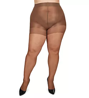Plus Size Curvy Silky Sheer Control Top Pantyhose Utopia 1/2X