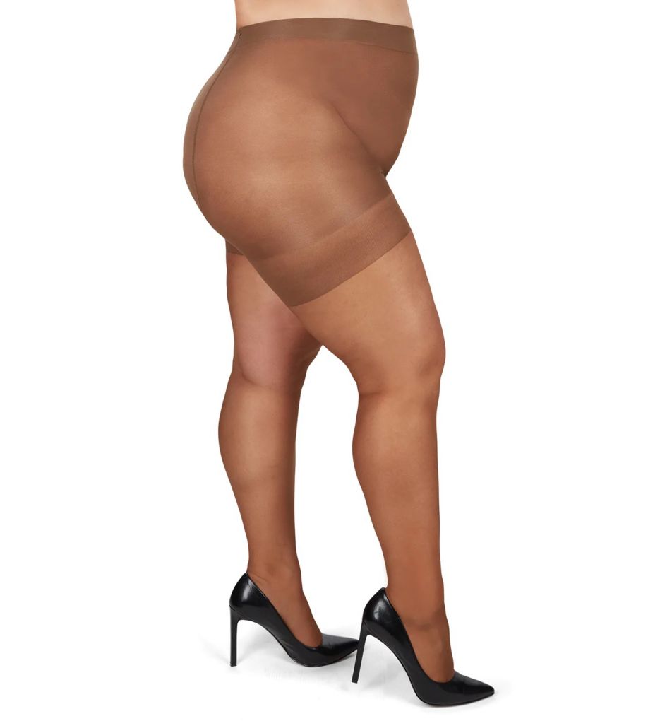 Plus Size Curvy Silky Sheer Control Top Pantyhose-gs