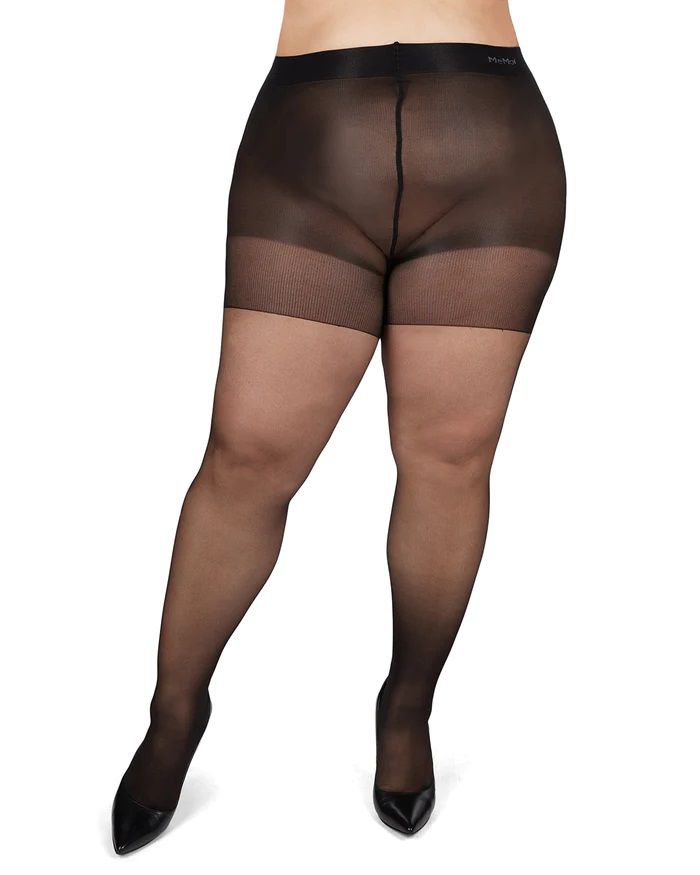 MeMoi Plus Back Seam/Cuban Heel Control Top Pantyhose MM-2618 - Image 1