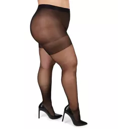 Plus Back Seam/Cuban Heel Control Top Pantyhose